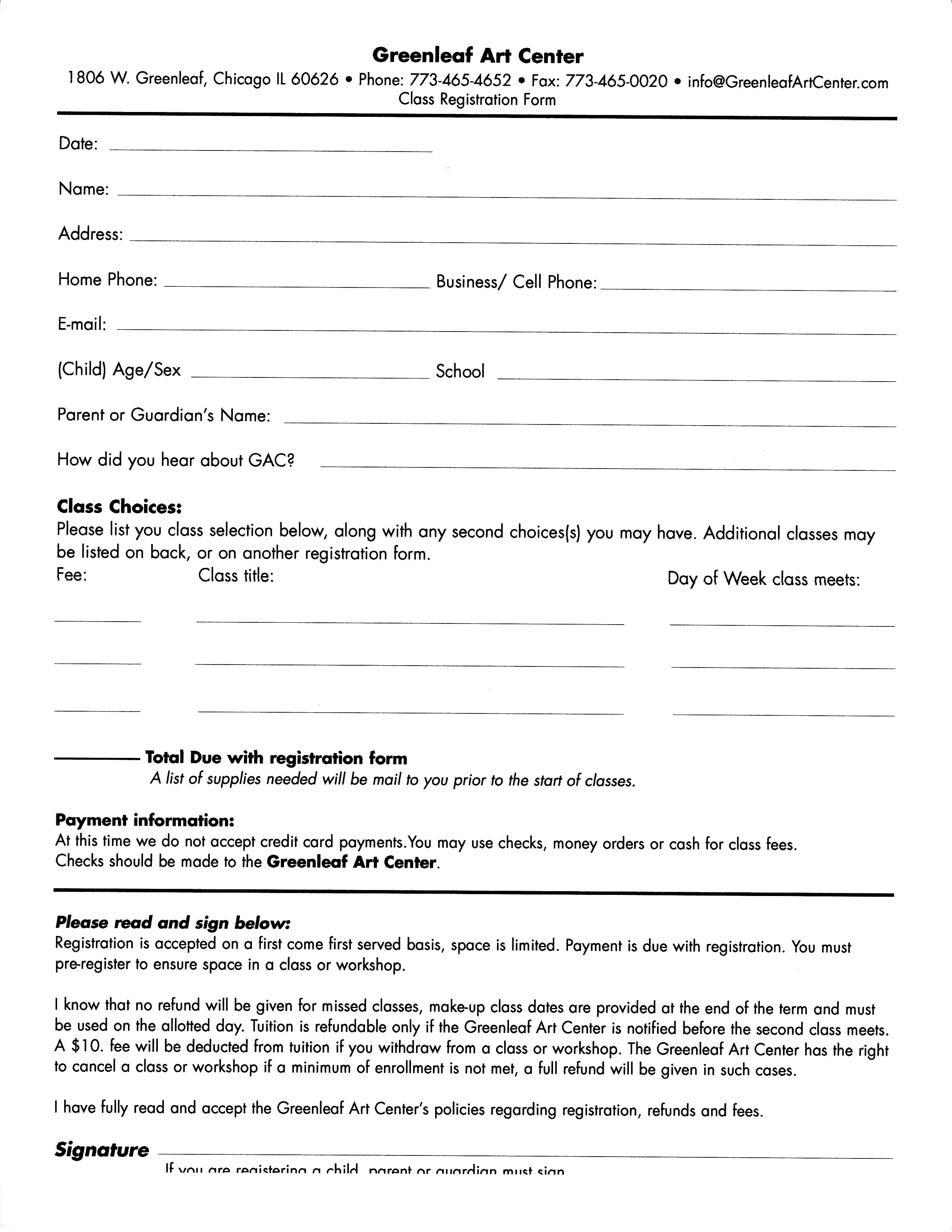 Teen Center Registration Form The 14